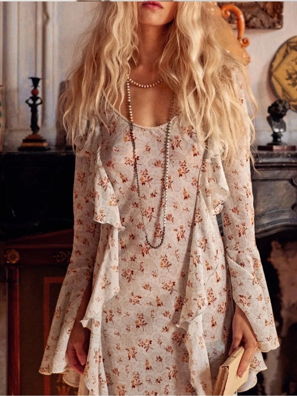 NWT SPELL Floral Maxi Dress Ruffle Free People - Picture 2 of 4